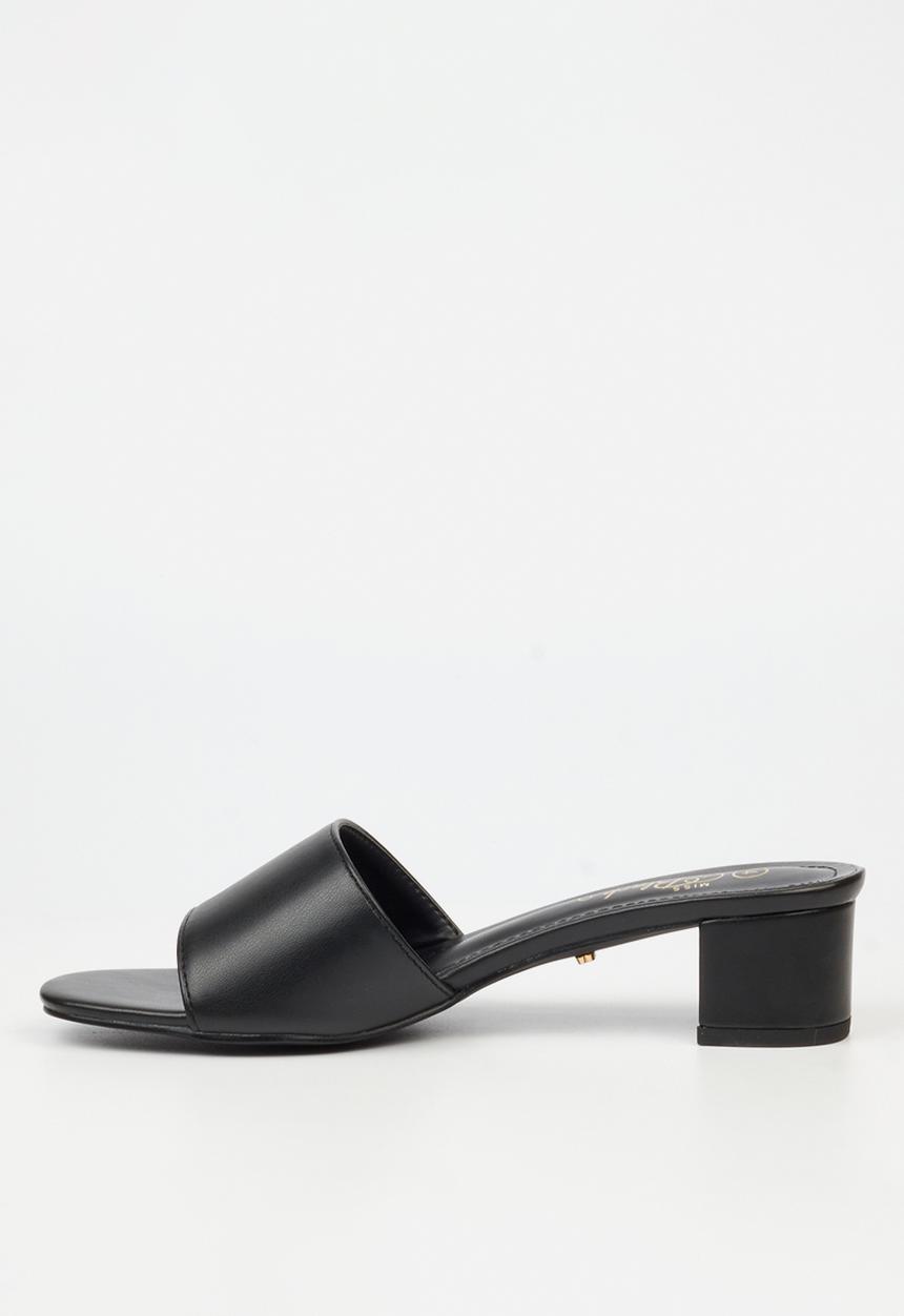 Miss Black - Bina 2 low block heel mule - black