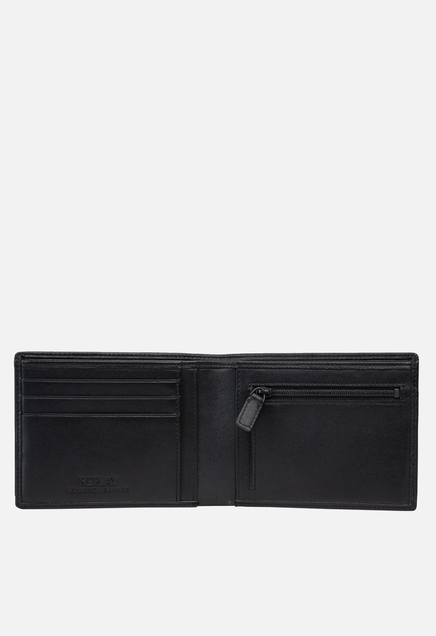 Replay - Sheep Plain Leather Wallet - Black