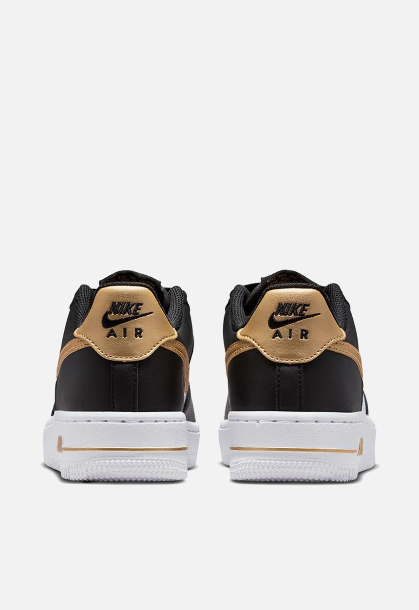 Nike - Nike Air Force 1 - Black/Metallic Gold-Black-White