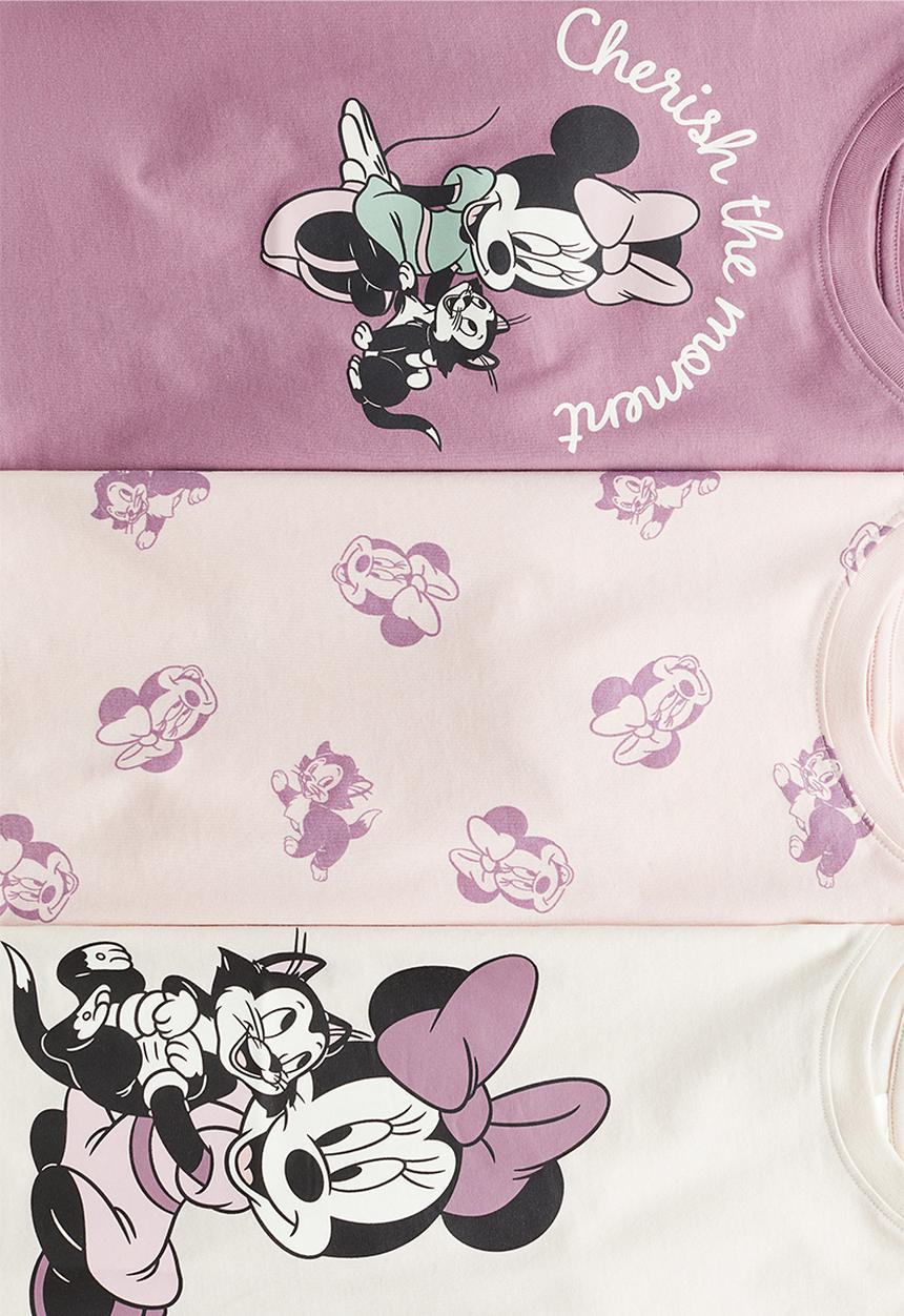 H&M - 3-Pack printed jersey tops - purple/minnie mouse 