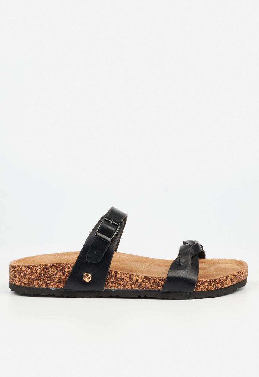 Viabeach - QORK 8 Comfort Sock Braided Strap Qork Sandal - Black