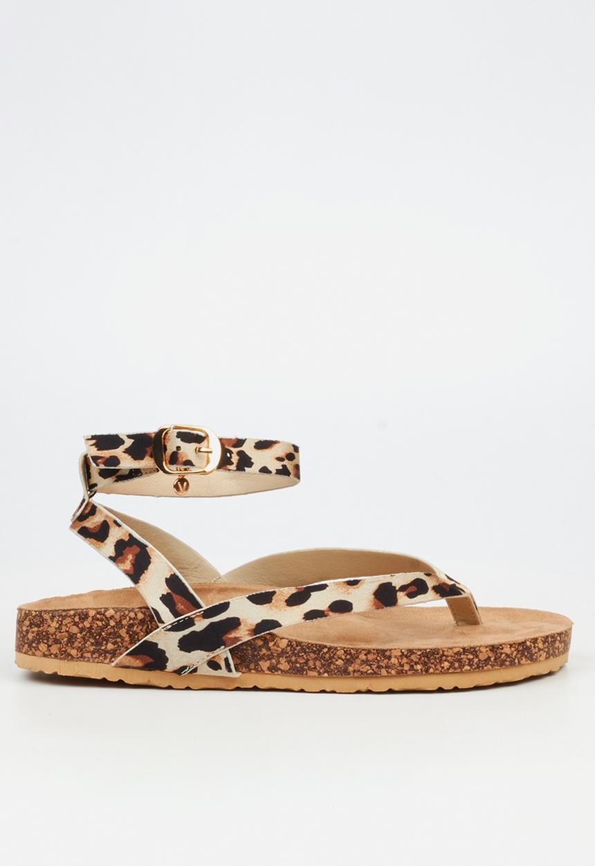 Viabeach - QORK 11 Comfort Sock Toe Thong Qork Sandal - Leopard