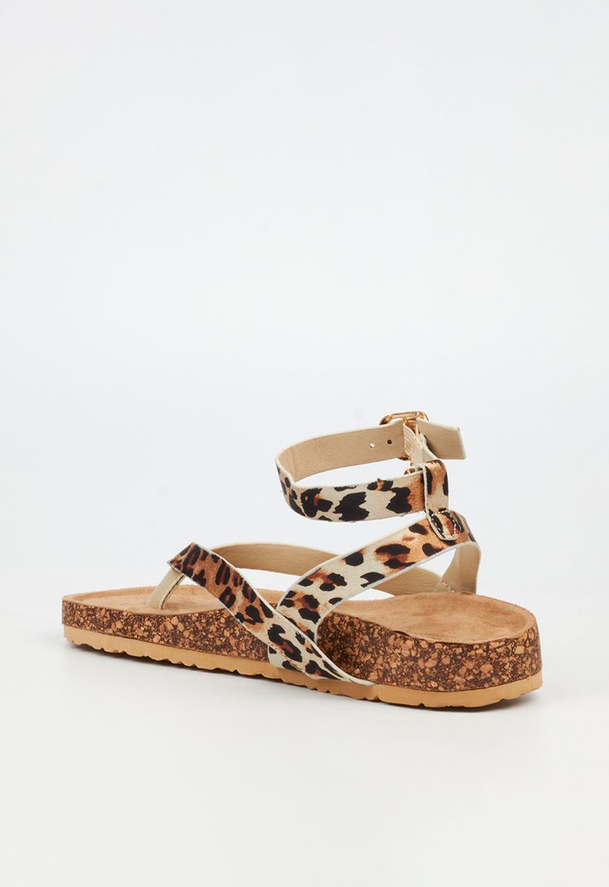 Viabeach - QORK 11 Comfort Sock Toe Thong Qork Sandal - Leopard
