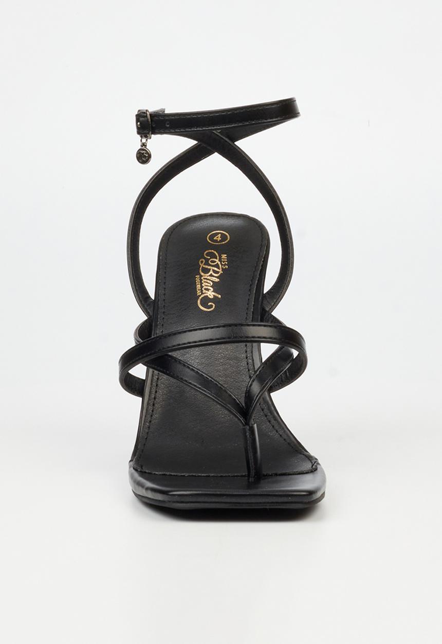 Miss Black - Razz 3 toe thong heel - black