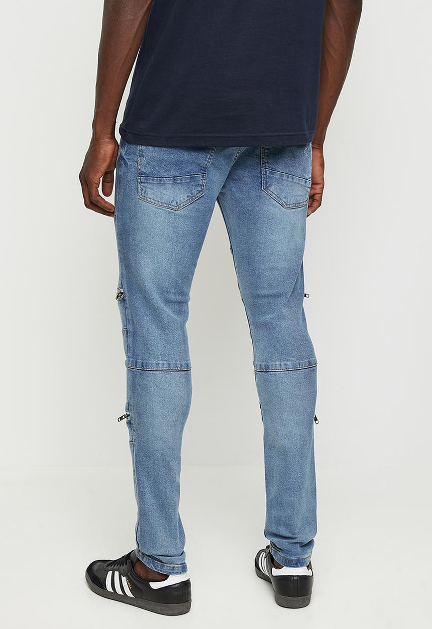 Brave Soul - Blue Wash Denim Skinny Jean - Blue Reg Length
