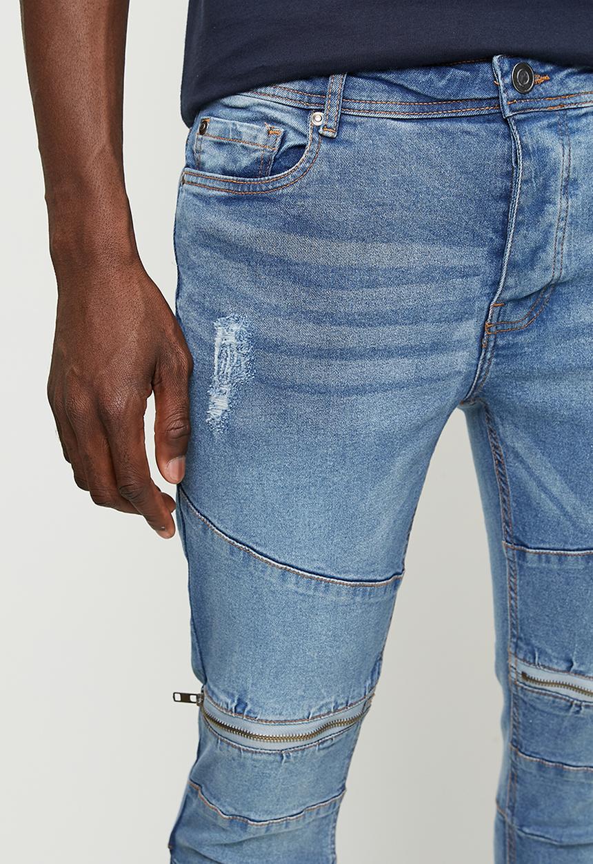 Brave Soul - Blue Wash Denim Skinny Jean - Blue Reg Length