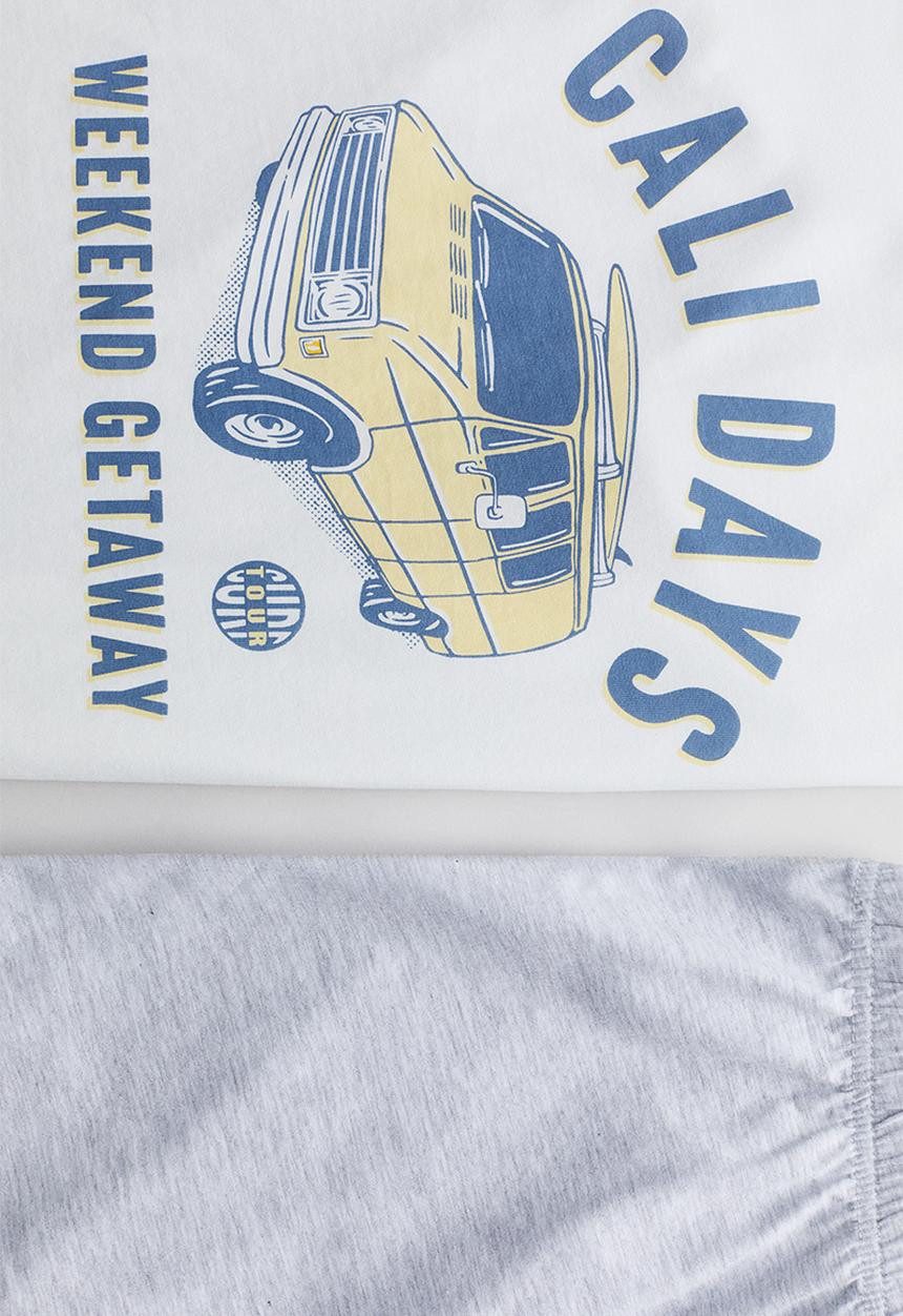 H&M - Cotton jersey pyjamas - white/cali days