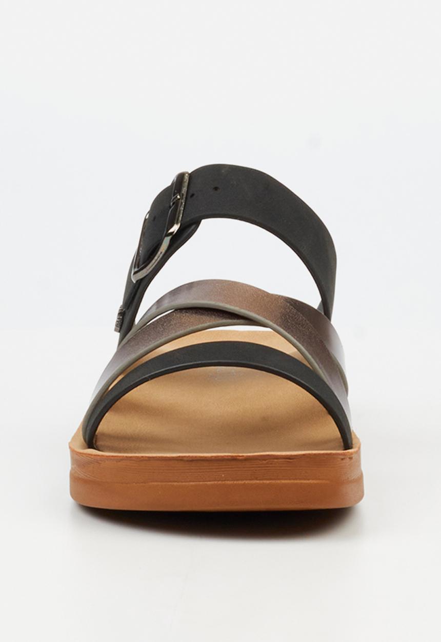 Butterfly Feet - Toma 1 Two Strap Slide - Black