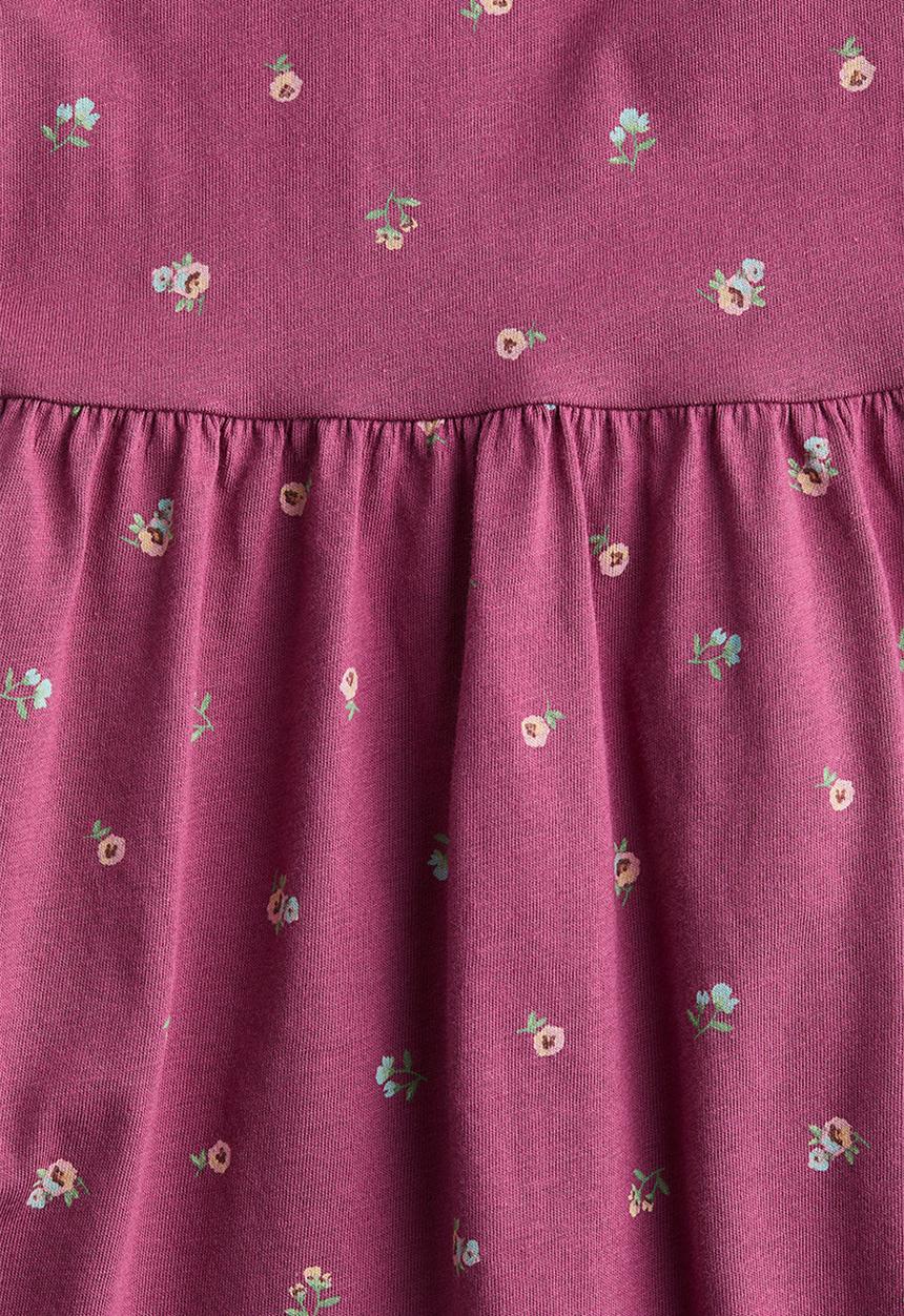 H&M - Patterned cotton dress - dark pink/floral 
