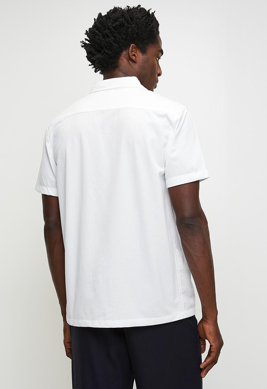 Brave Soul - Revere Collar Shirt  - Off White