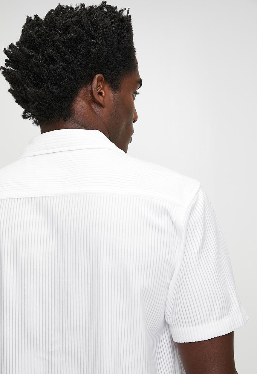 Brave Soul - Revere Collar Shirt  - Cream
