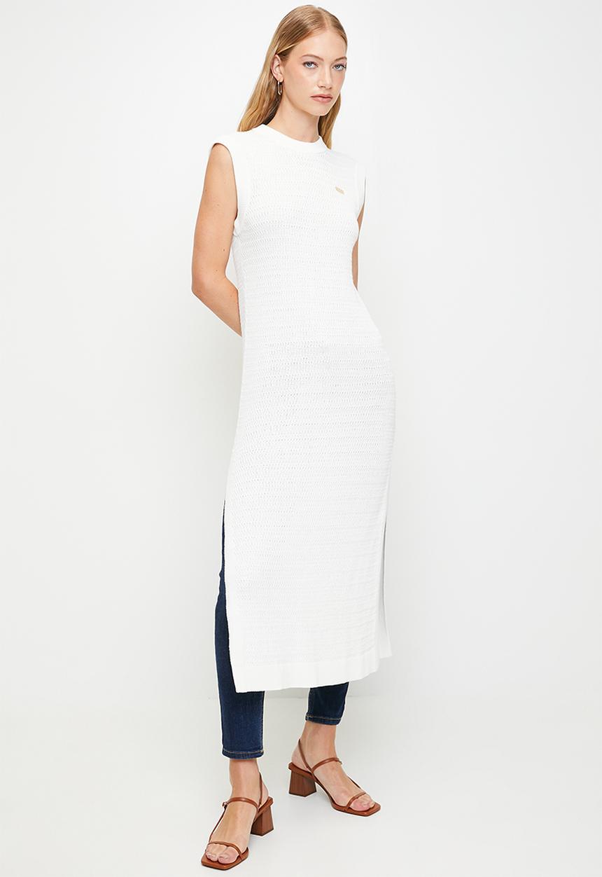 POLO - Wmn Hannah s/l Knitted Resort Top - Off White