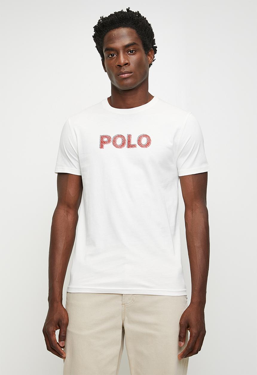 POLO - Enzo  hd logo printed short sleeve t-shirt - white