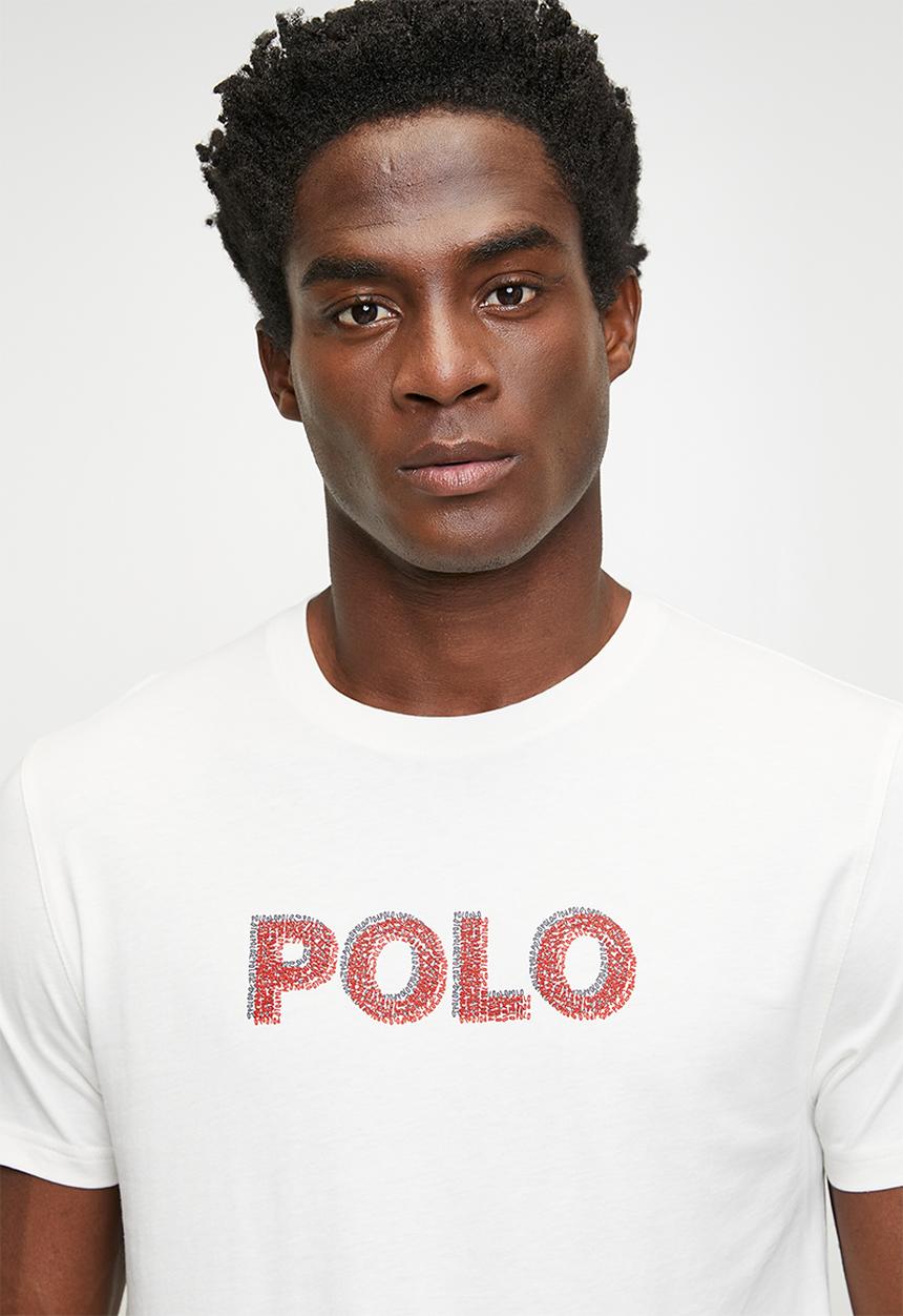 POLO - Enzo  hd logo printed short sleeve t-shirt - white