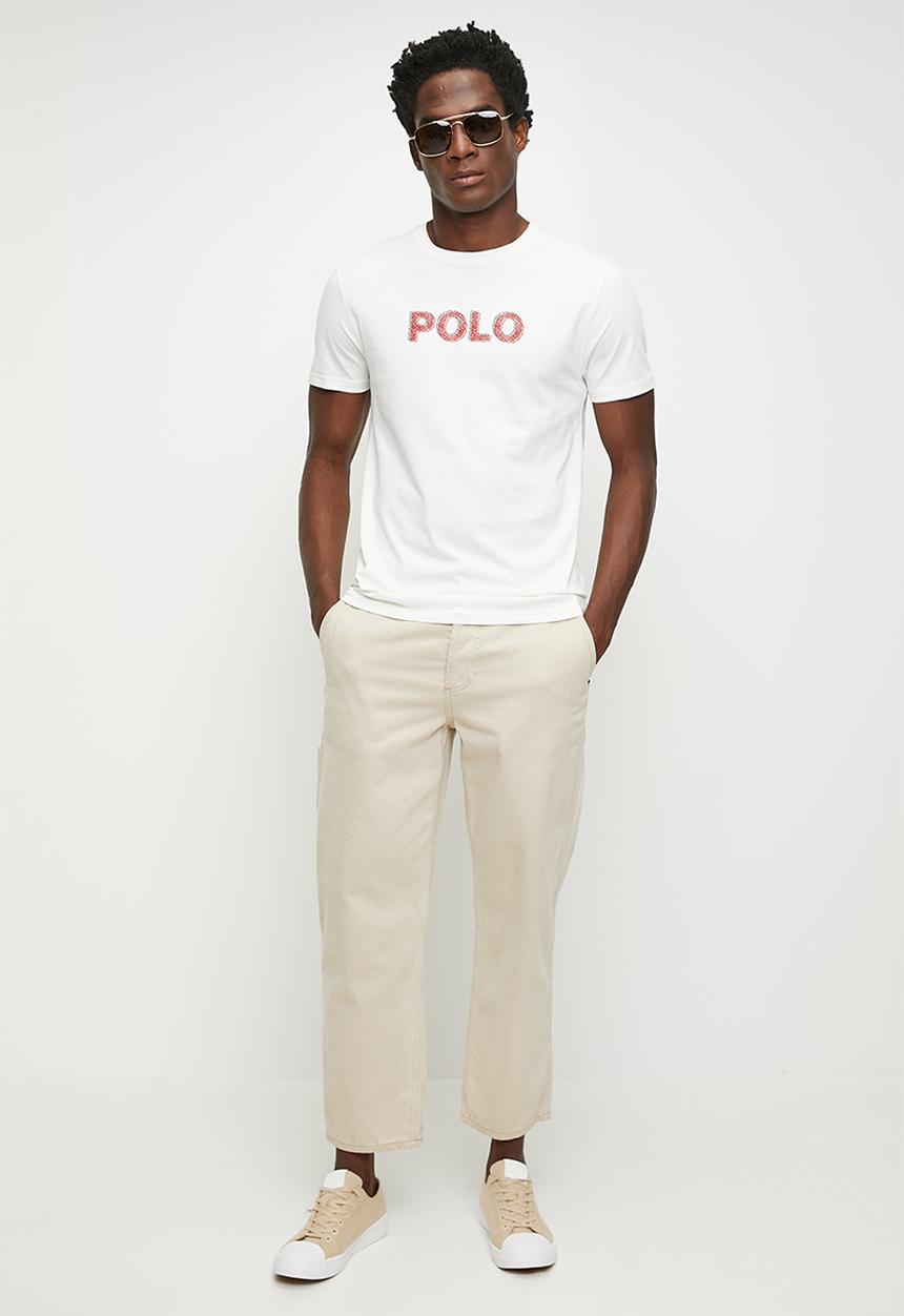 POLO - Enzo  hd logo printed short sleeve t-shirt - white