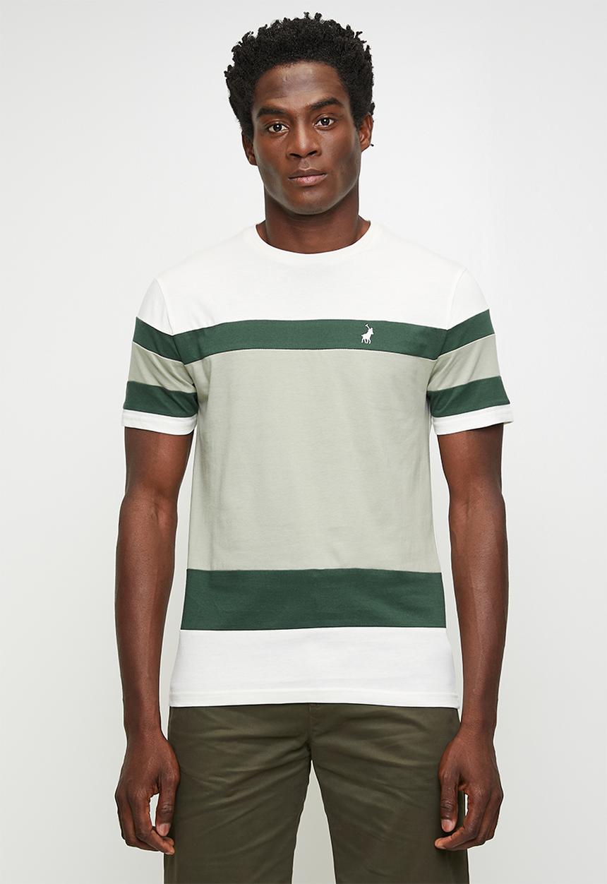 POLO - Brinley  stripe printed short sleeve T-shirt - green