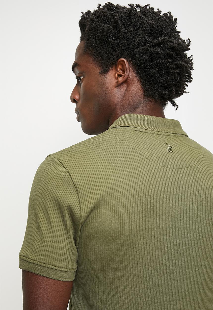 POLO - Kamo  pjc ribbed short sleeve  golfer - olive