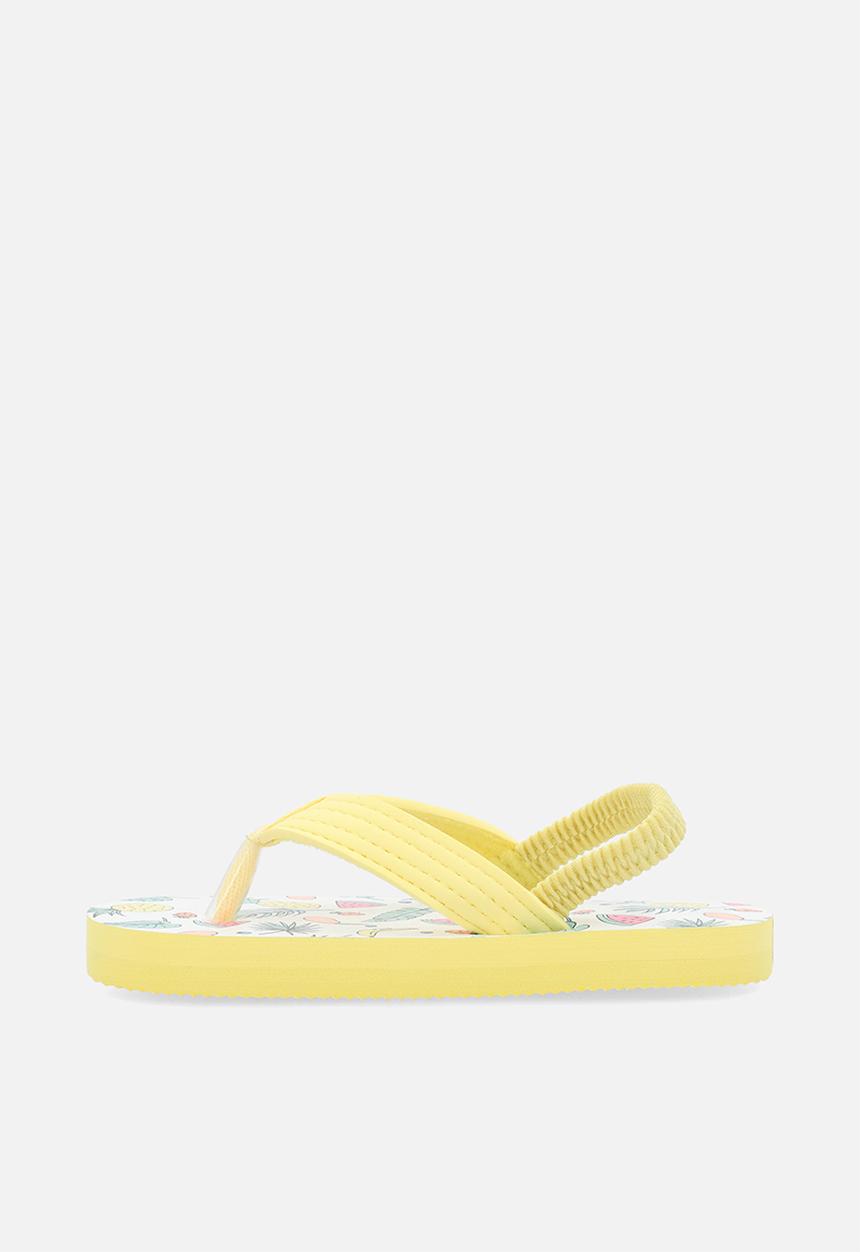 Pop Candy - Printed thong sandals - yellow