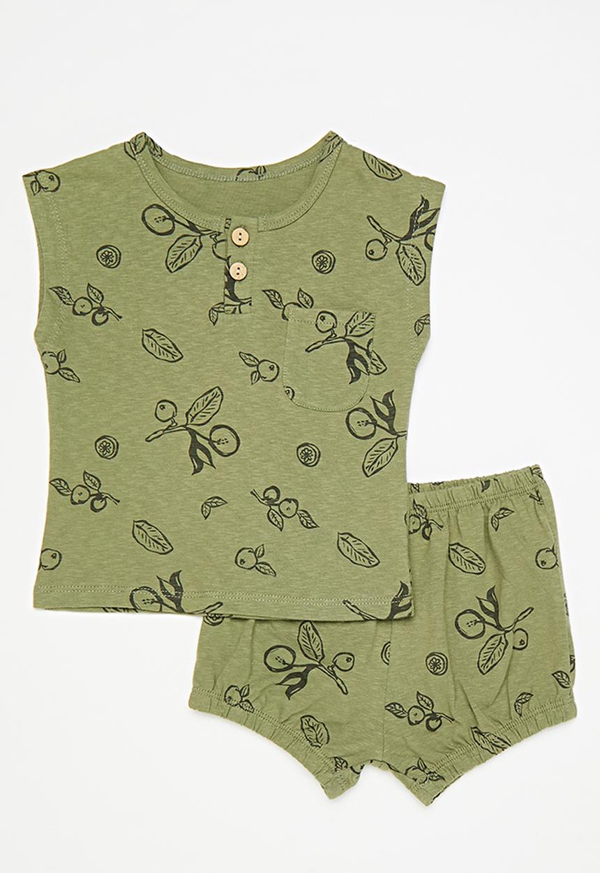 Pop Candy - Shorts & tee set - green/olives