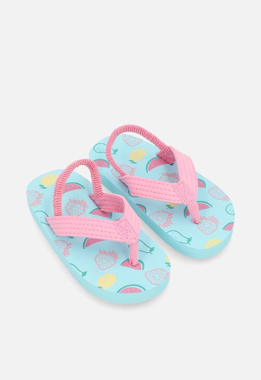 Pop Candy - Printed thong sandals - blue/pink/multi