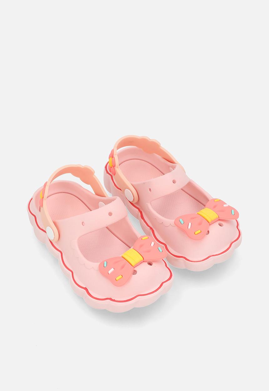 Pop Candy - Novelty rubber sandals with bow detail - salmon pink