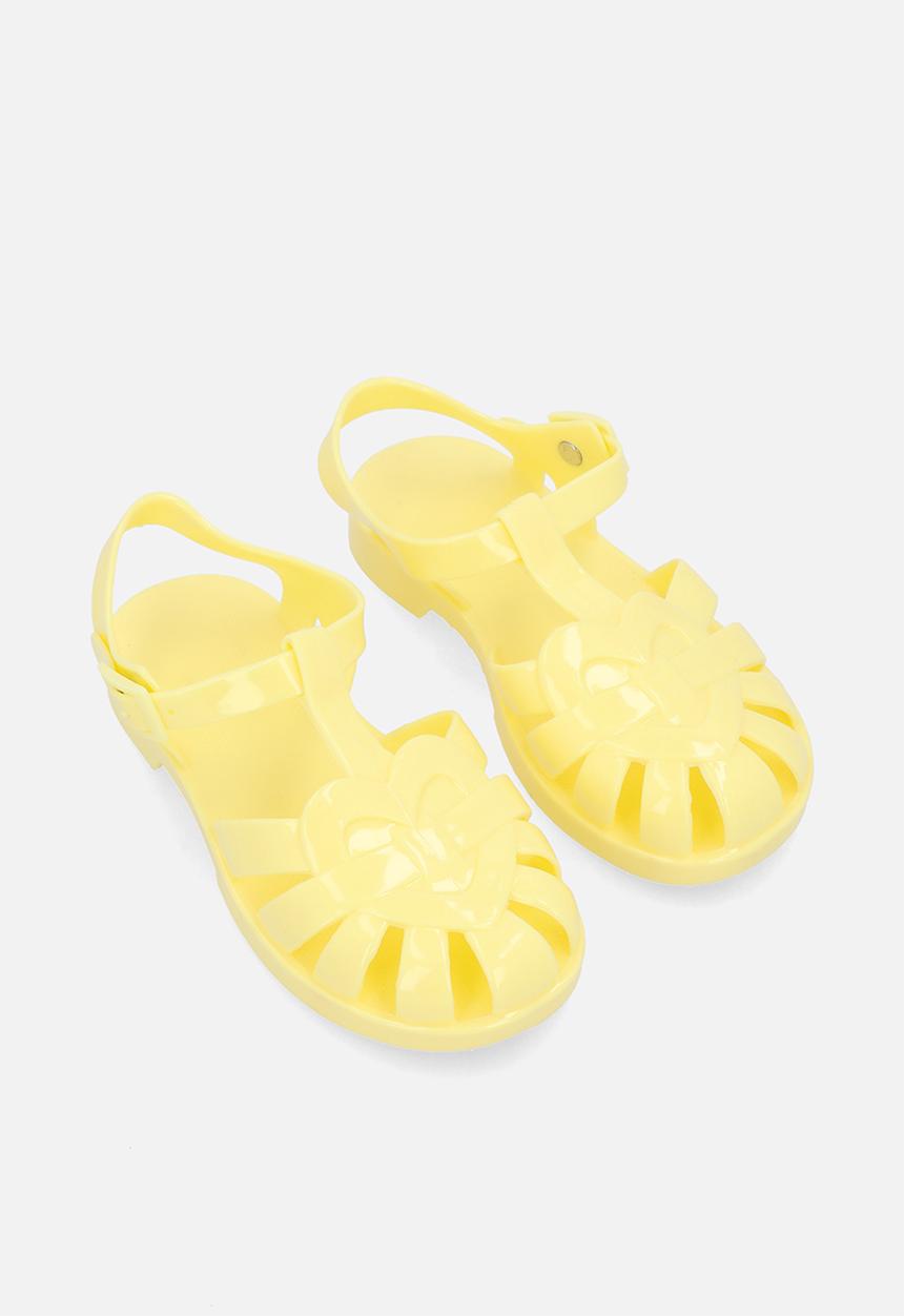 Caged jelly sandals- yellow