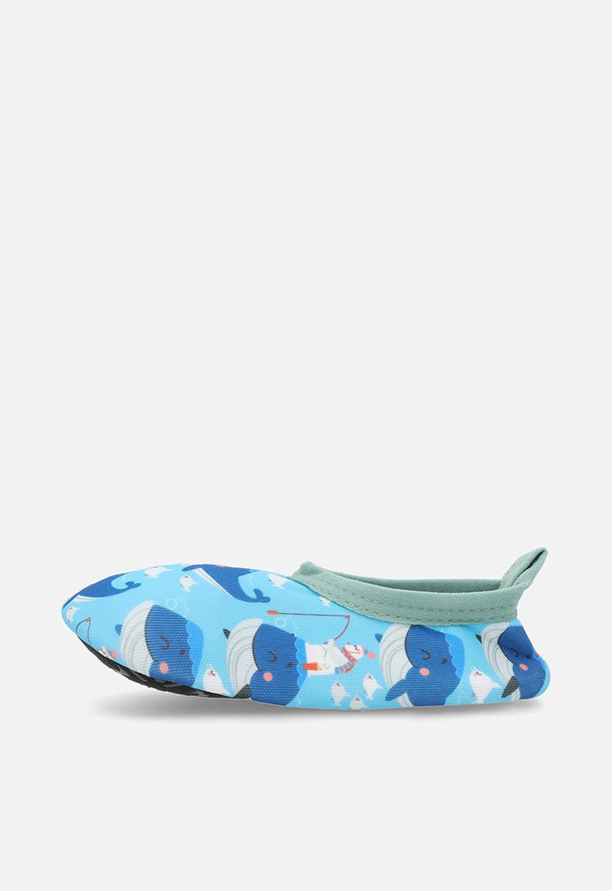 Pop Candy - Whale all-over-print slip on shoes - blue/multi