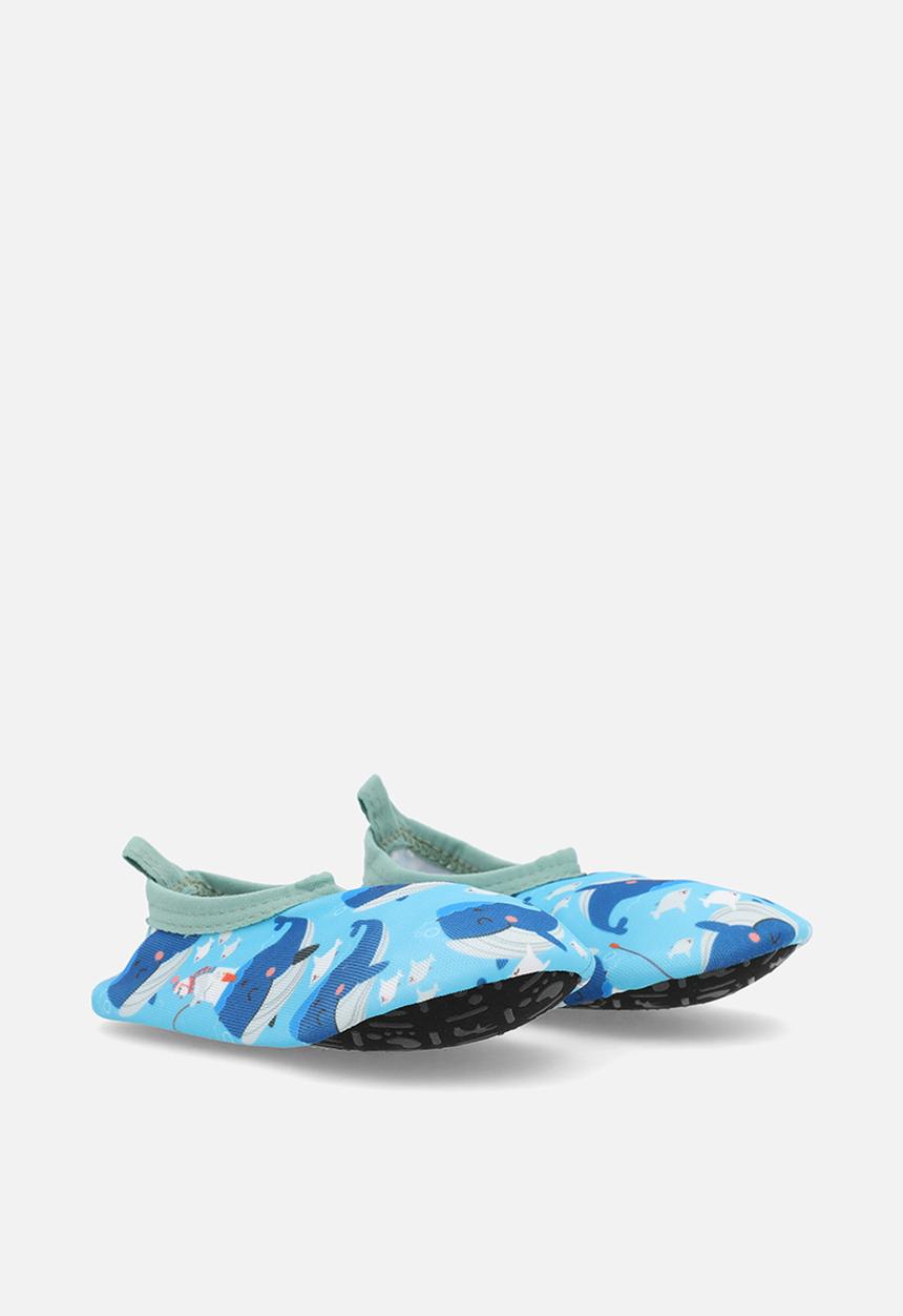 Pop Candy - Whale all-over-print slip on shoes - blue/multi