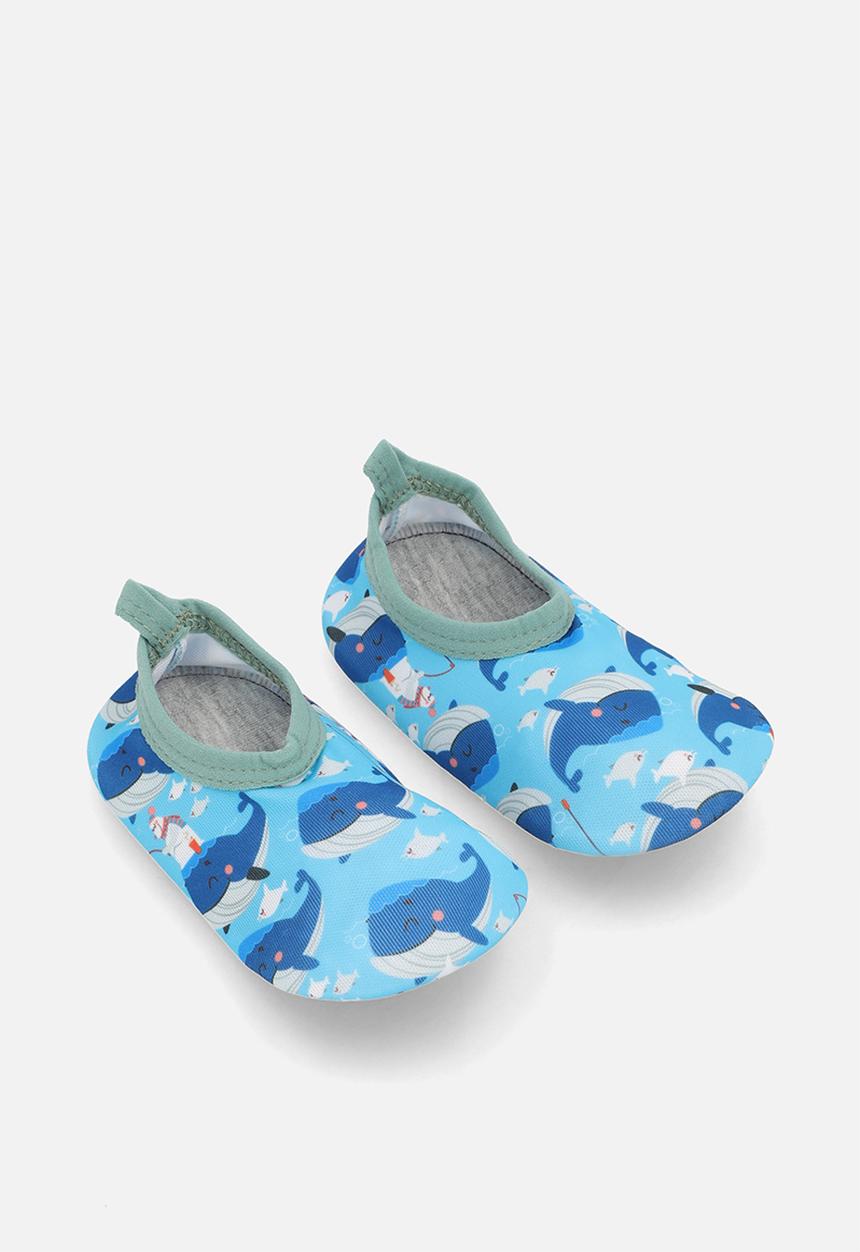 Pop Candy - Whale all-over-print slip on shoes - blue/multi