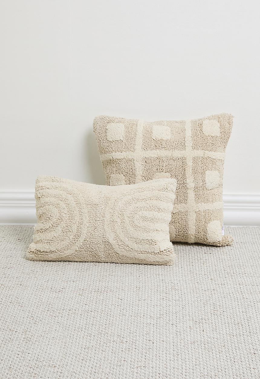 Sixth Floor - Checko tufted cushion cover - Natural