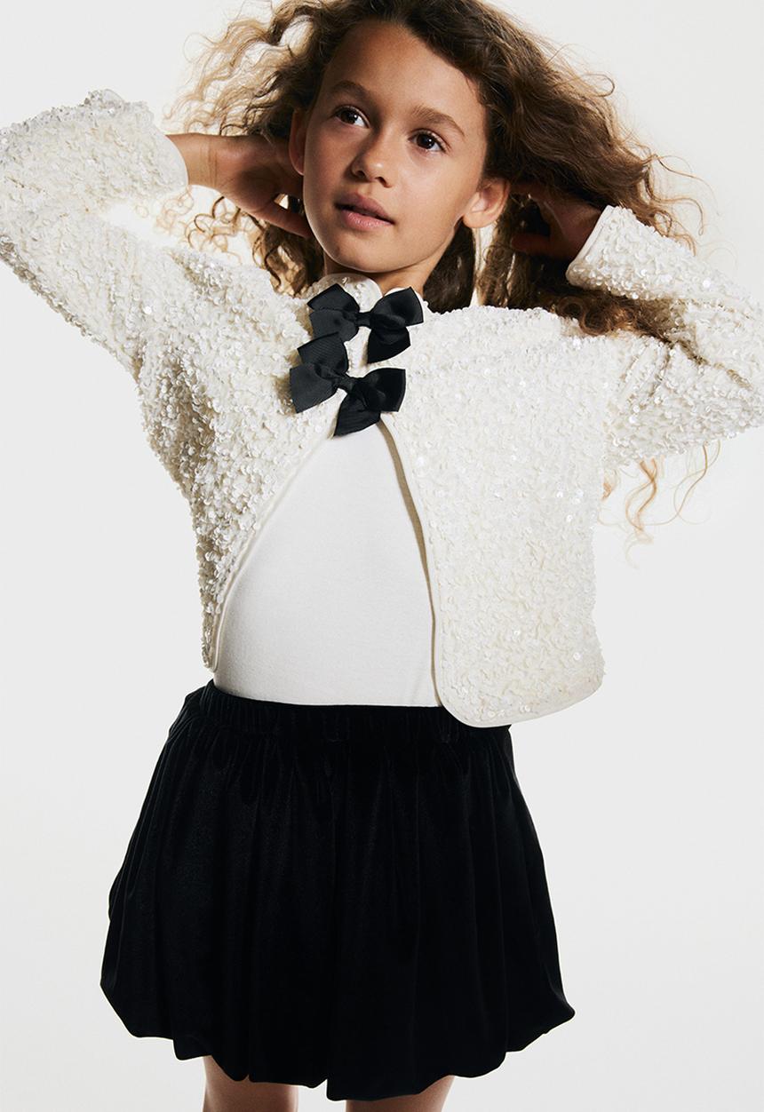 H&M - Bow-detail balloon skirt - black