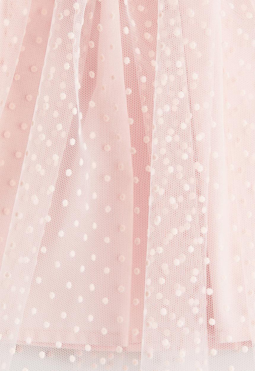 H&M - Flock-print tulle skirt - light pink