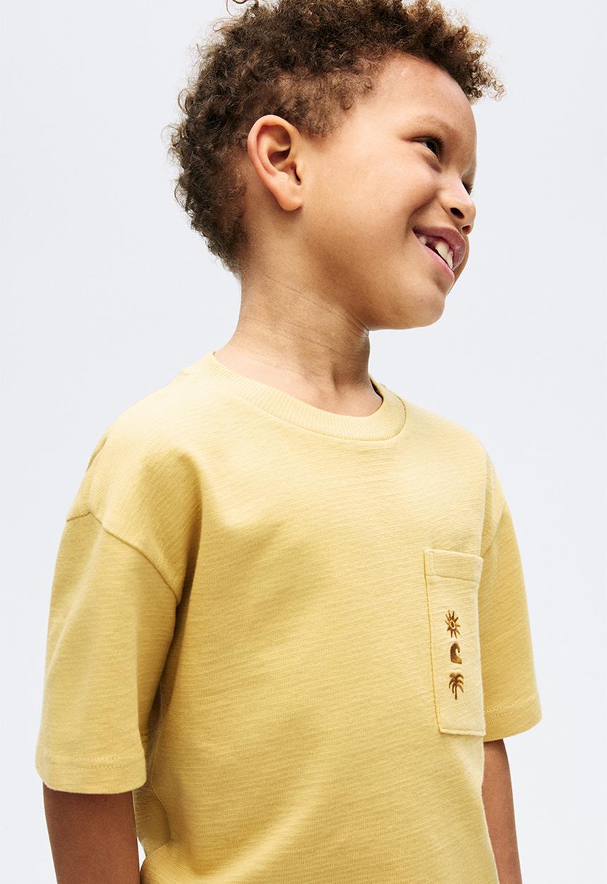 H&M - Embroidery-detail cotton t-shirt - yellow
