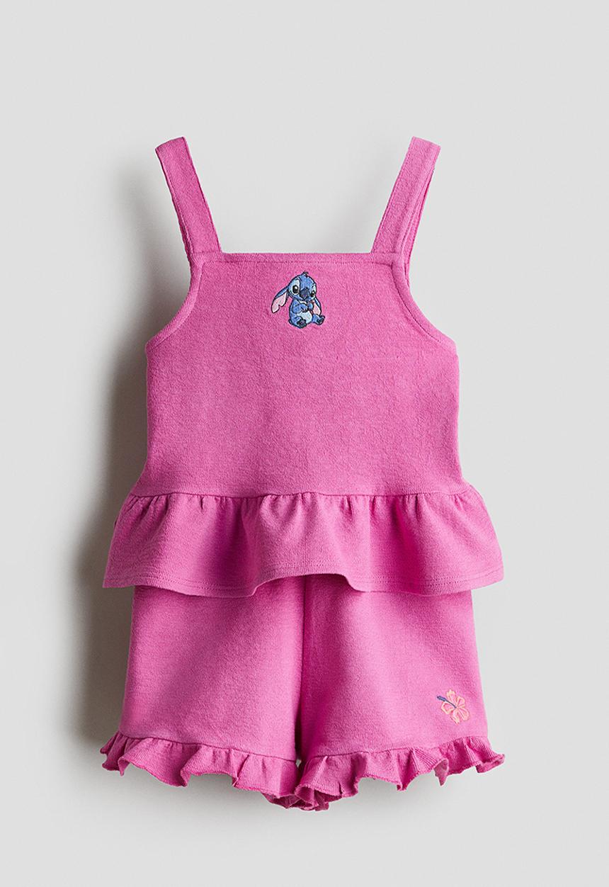H&M - 2-piece sweatshirt set - pink/lilo & stitch