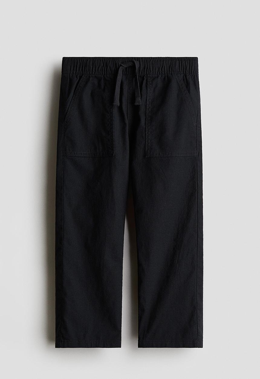 H&M - Linen-blend trousers - black