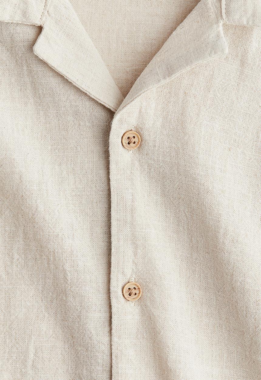 H&M - Linen-blend resort shirt - light beige