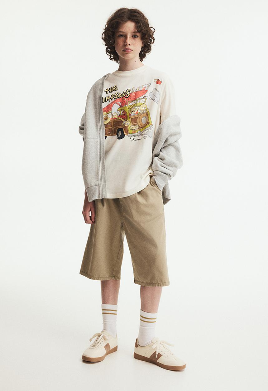 H&M - Print-motif cotton t-shirt - white/the simpsons