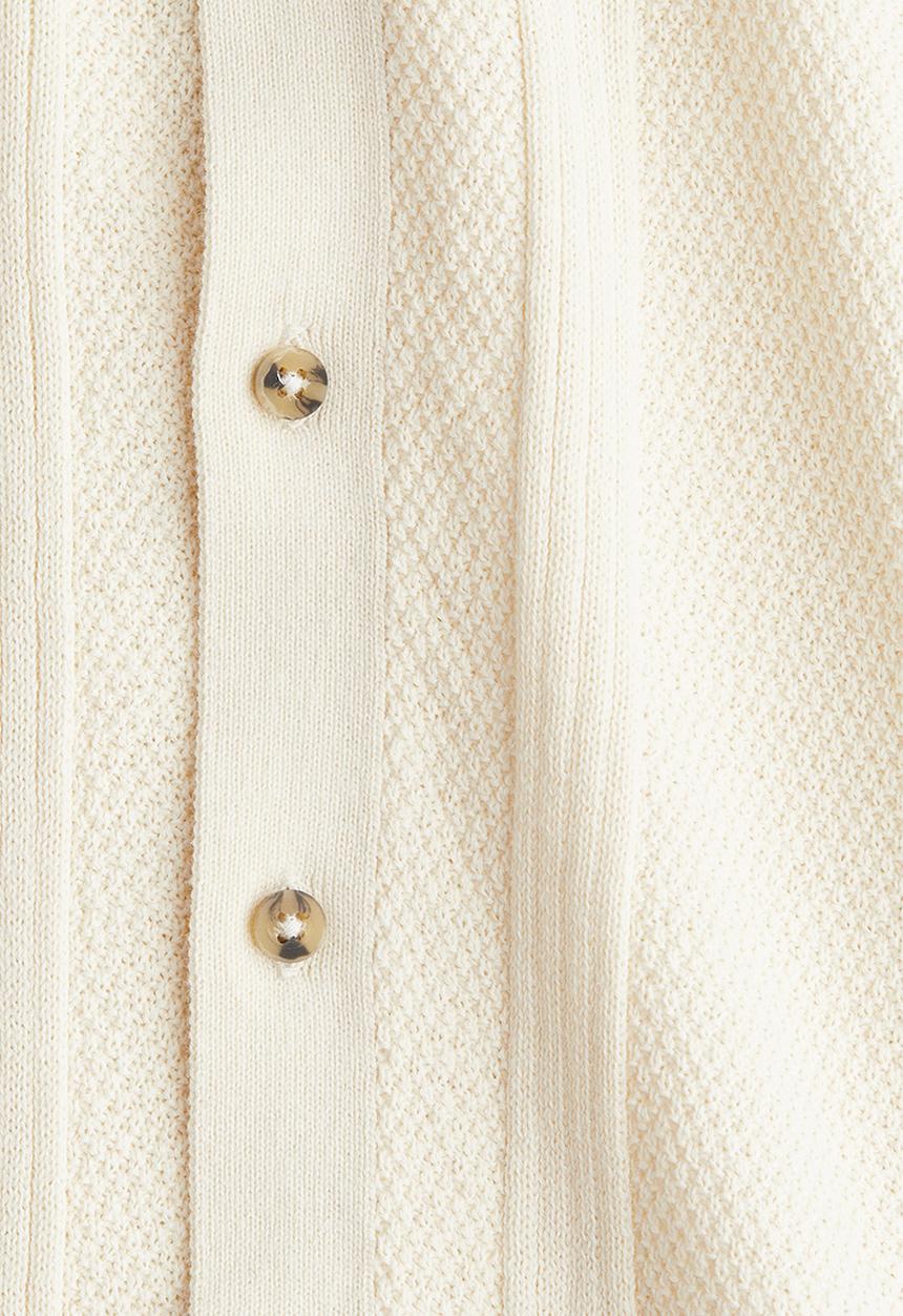 H&M - Textured-knit shirt - white 