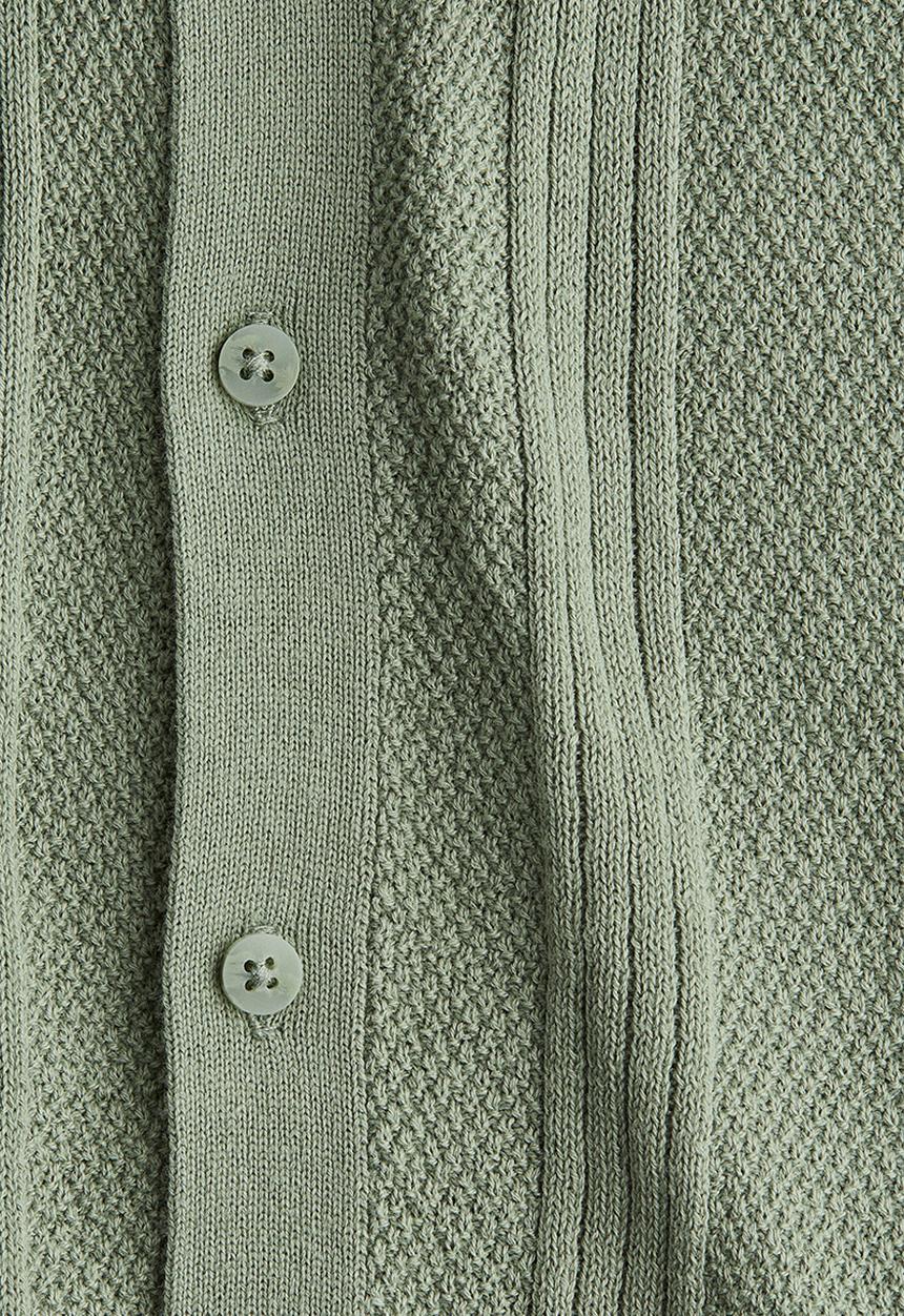 H&M - Textured-knit shirt - khaki green