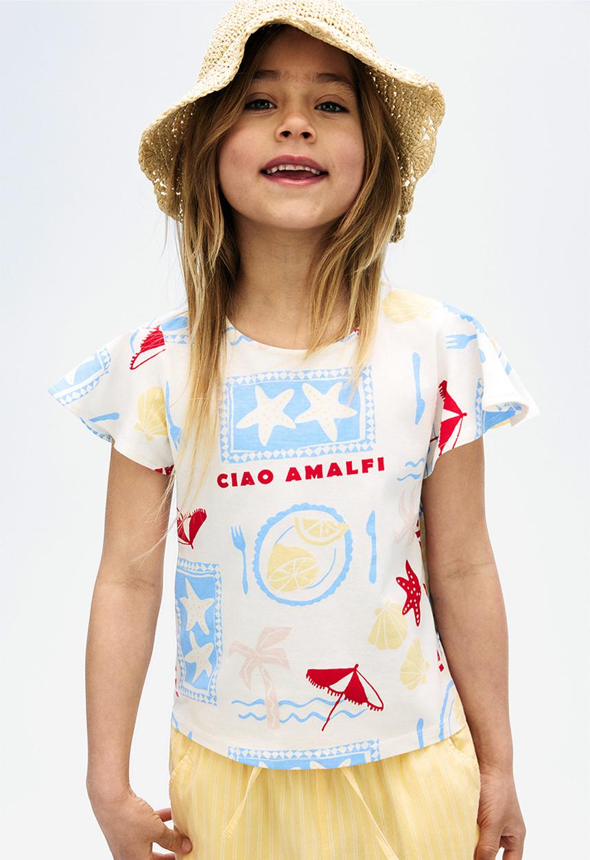 H&M - Flutter-sleeved cotton top - white ciao amalf