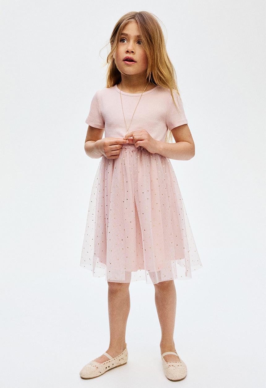 H&M - Tulle skirt dress - light pink/hearts