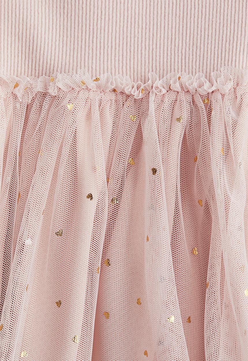 H&M - Tulle skirt dress - light pink/hearts