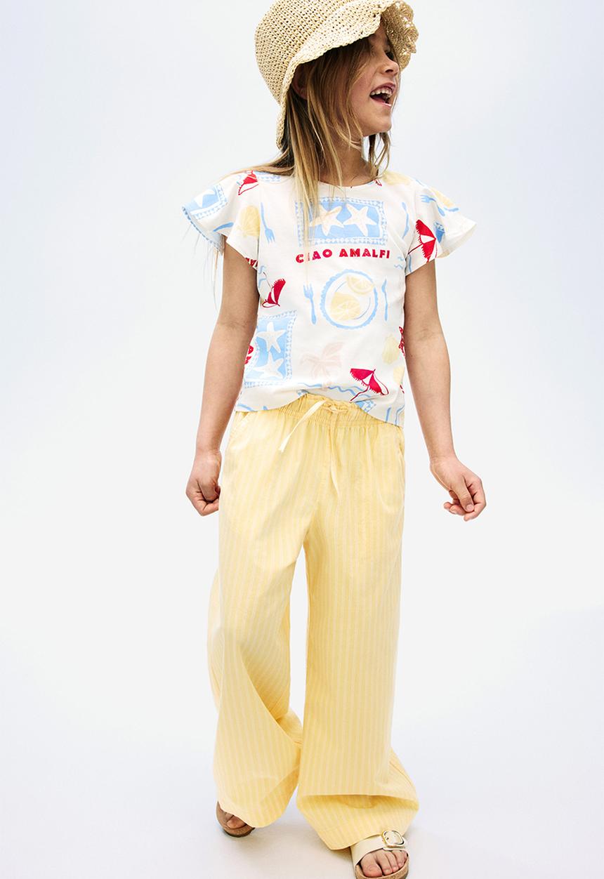 H&M - Flutter-sleeved cotton top - white ciao amalf