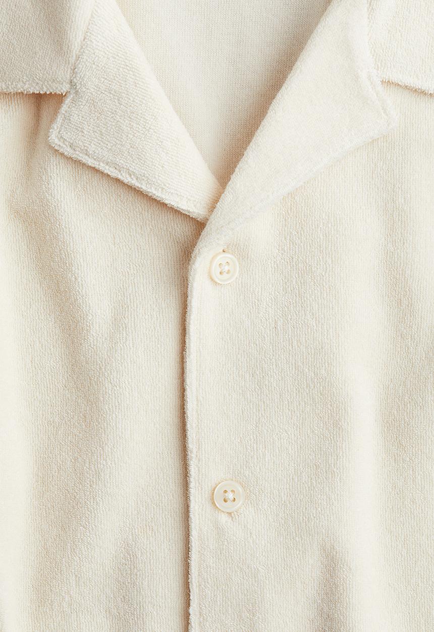 H&M - Textured resort shirt - light beige 