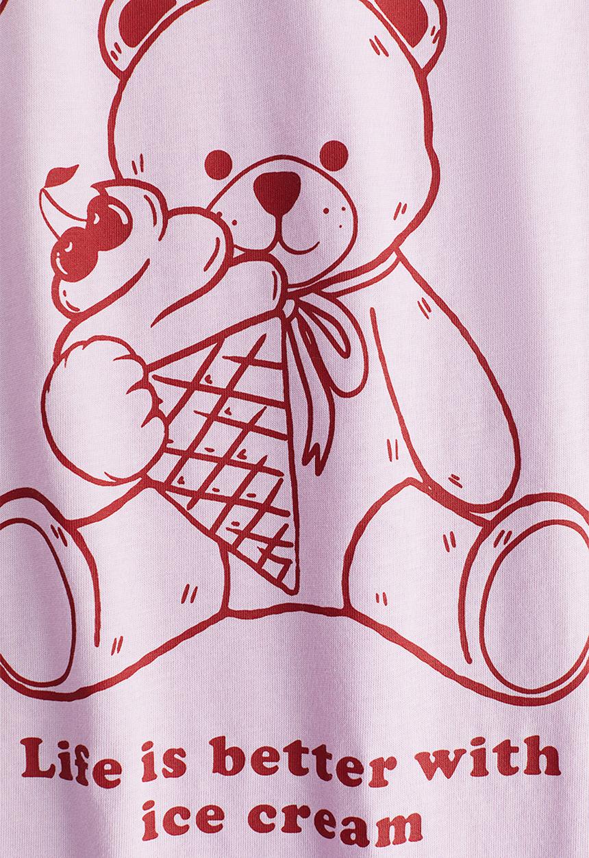 H&M - Oversized cotton T-shirt - pink ice cream