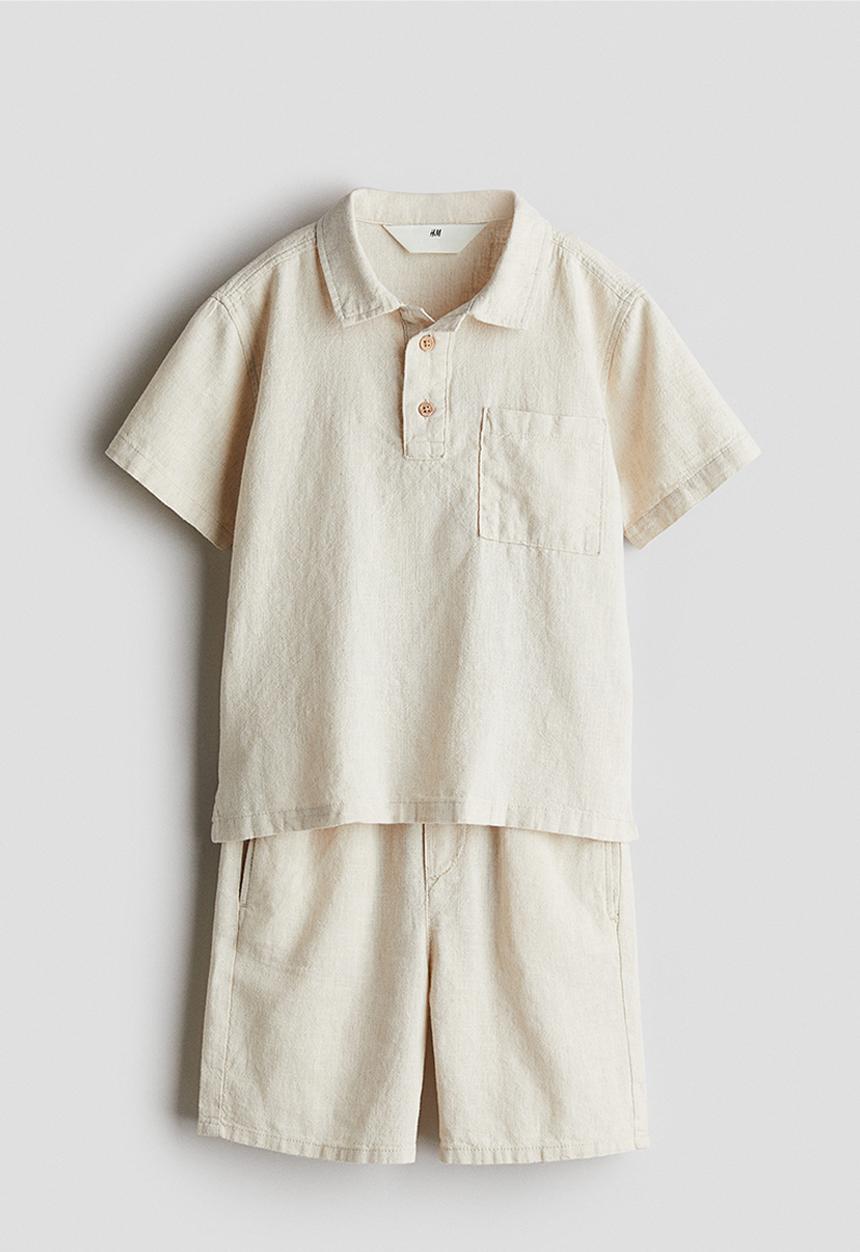 H&M - 2-Piece linen-blend set - light beige