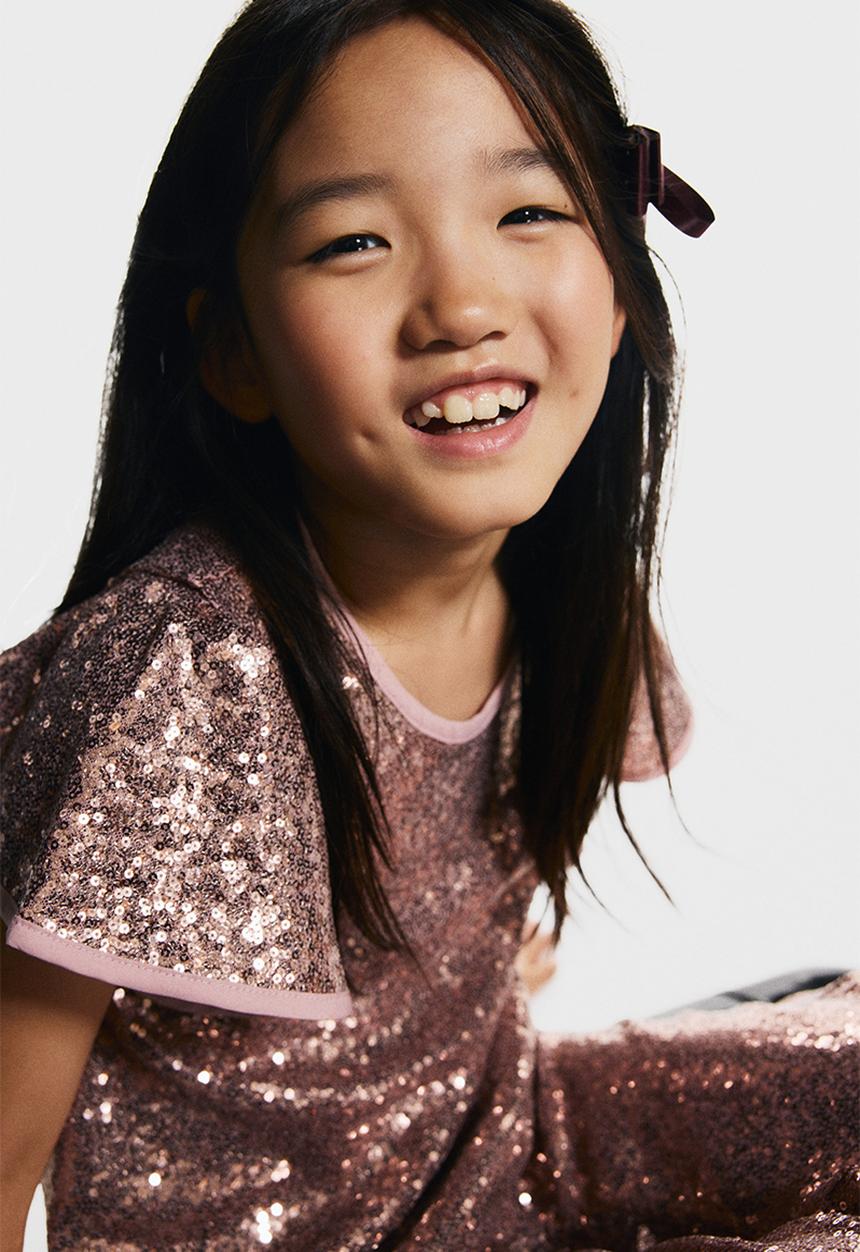 H&M - Sequined top - pink