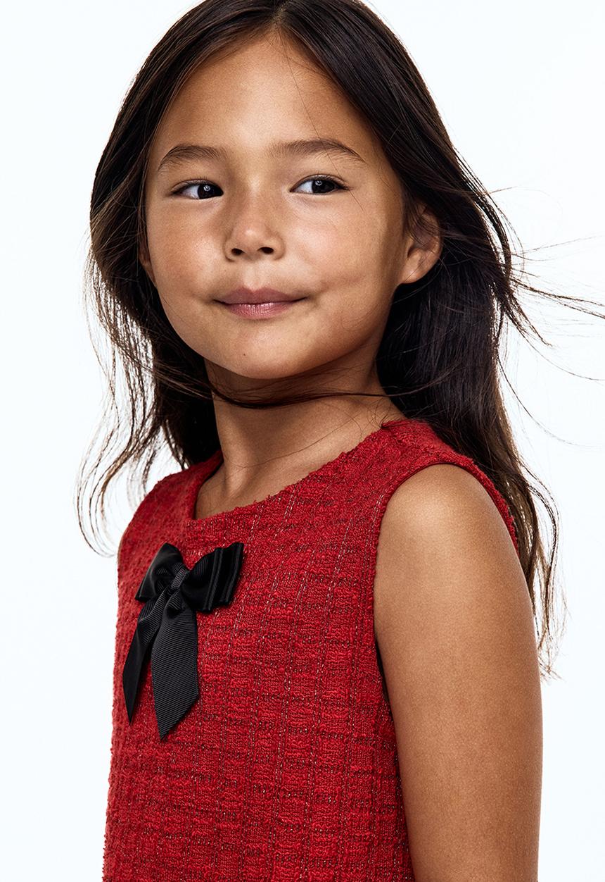 H&M - Bouclé-jersey dress - red
