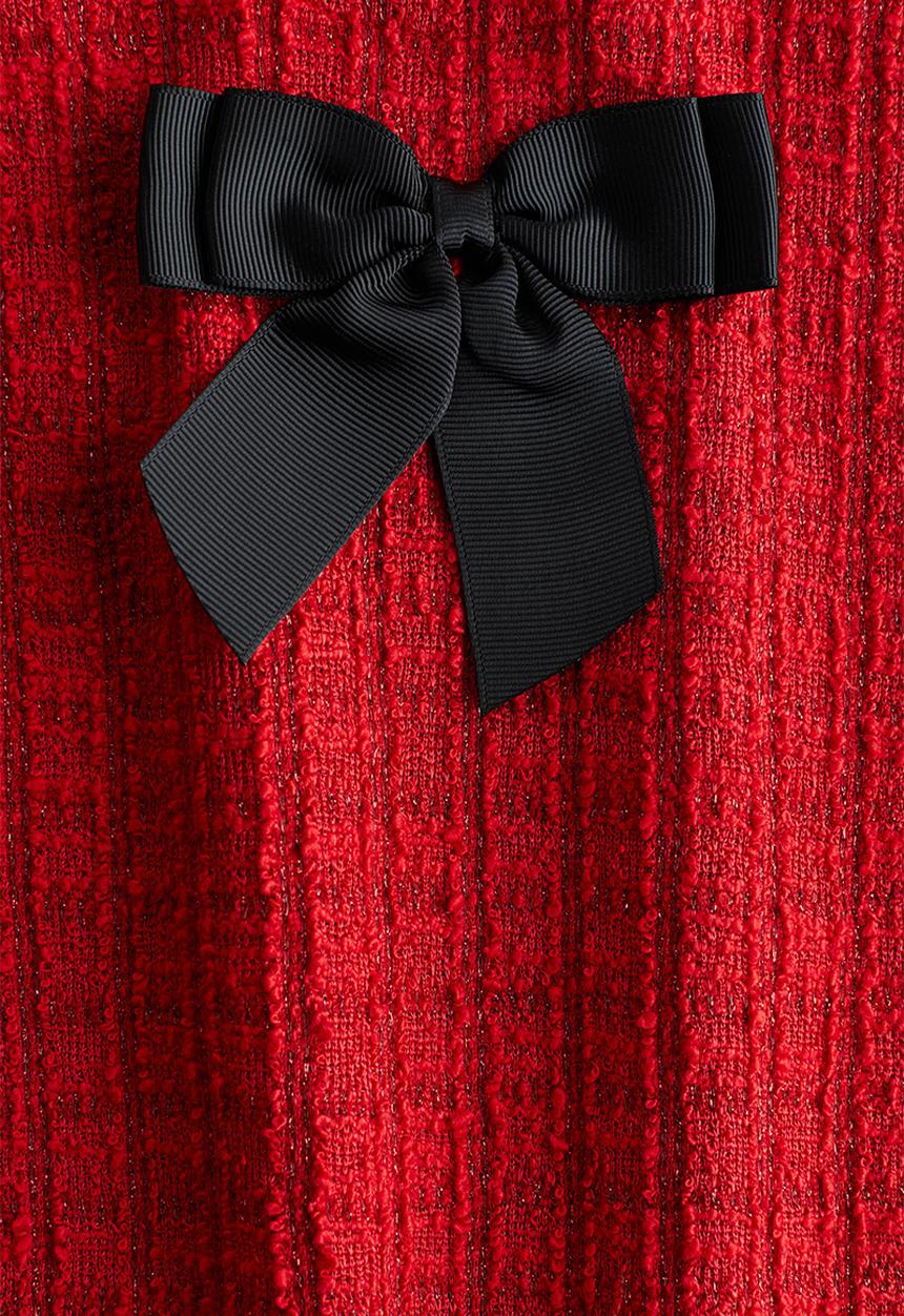H&M - Bouclé-jersey dress - red