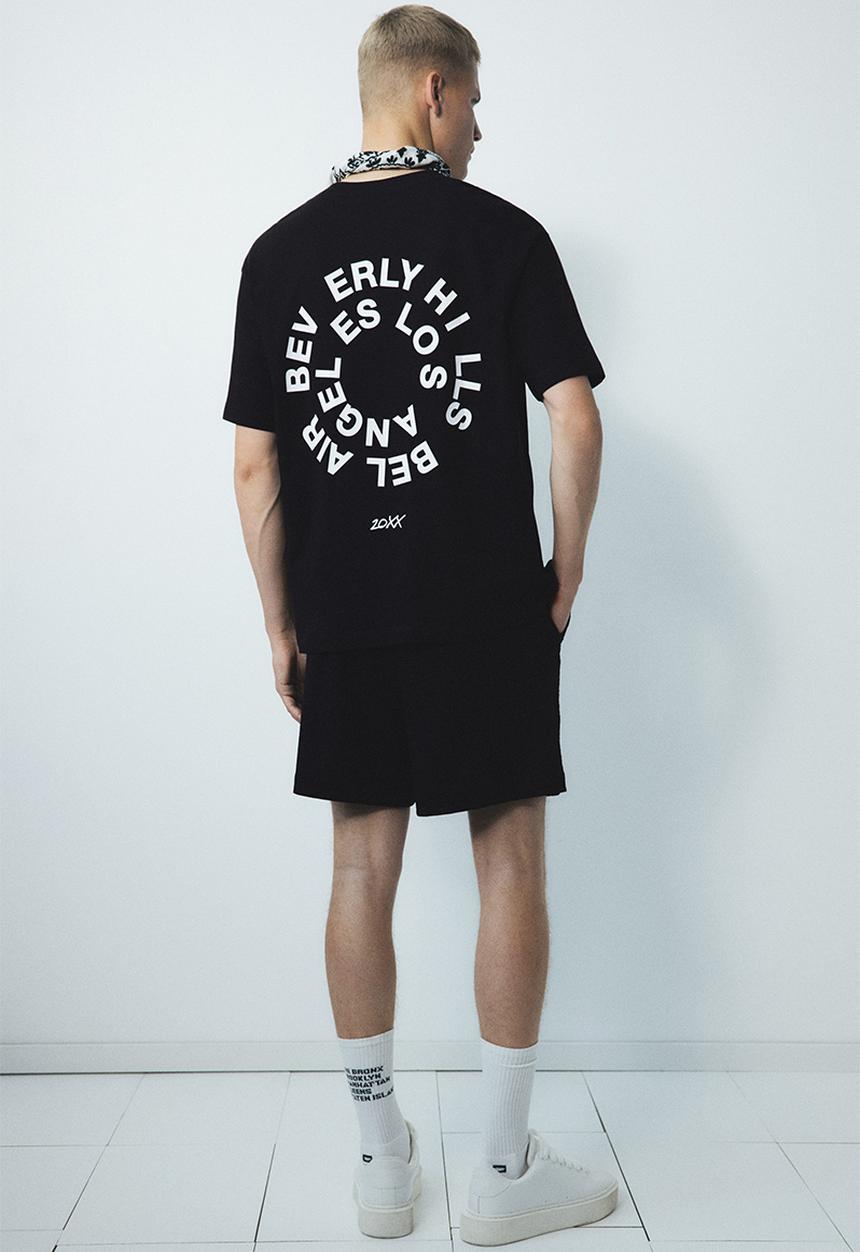 H&M - Loose fit printed t-shirt - black & beverly hills